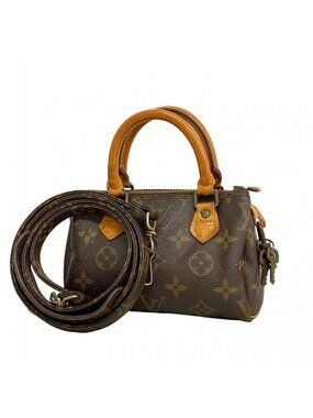 Louis Vuitton Handbag Monogram Mini Speedy Brown 2-Way Bag